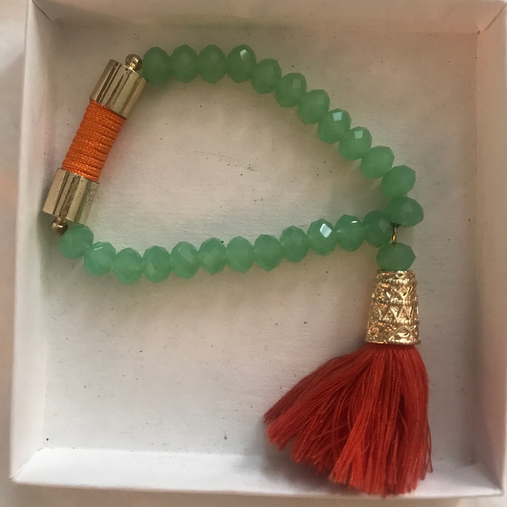 BCBG Tassle bracelet (turquoise/orange)